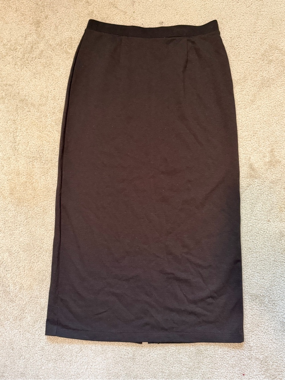 Josephine Chaus Studio Olive Green Back Slit Elastic Waist Maxi Skirt